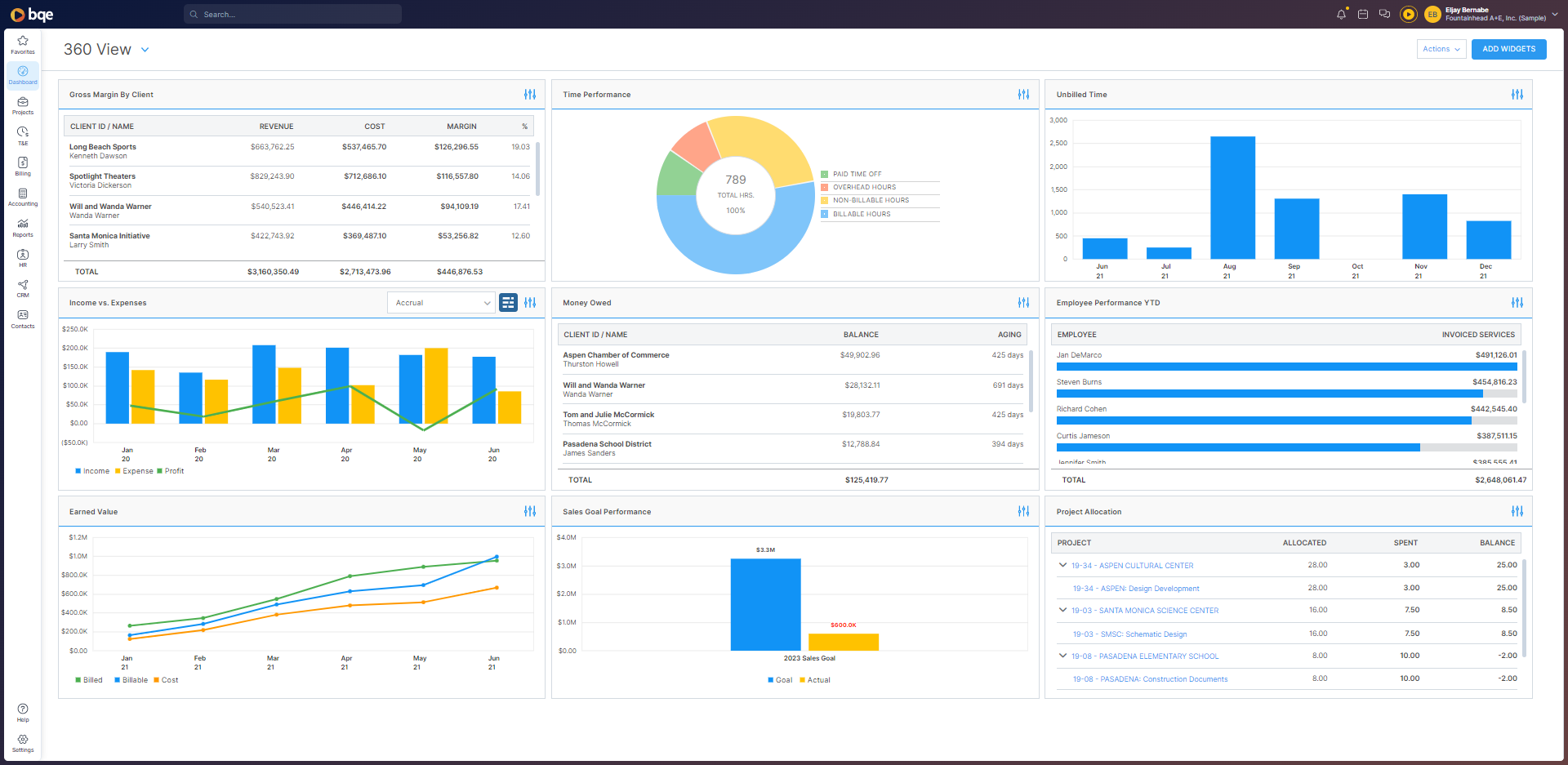 screenshot of BQE CORE Suite